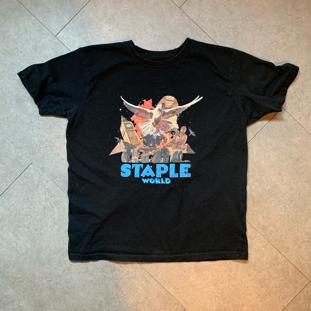 Staple World Renown Pigeon Brand Black Graphic Tee Short Sleeve